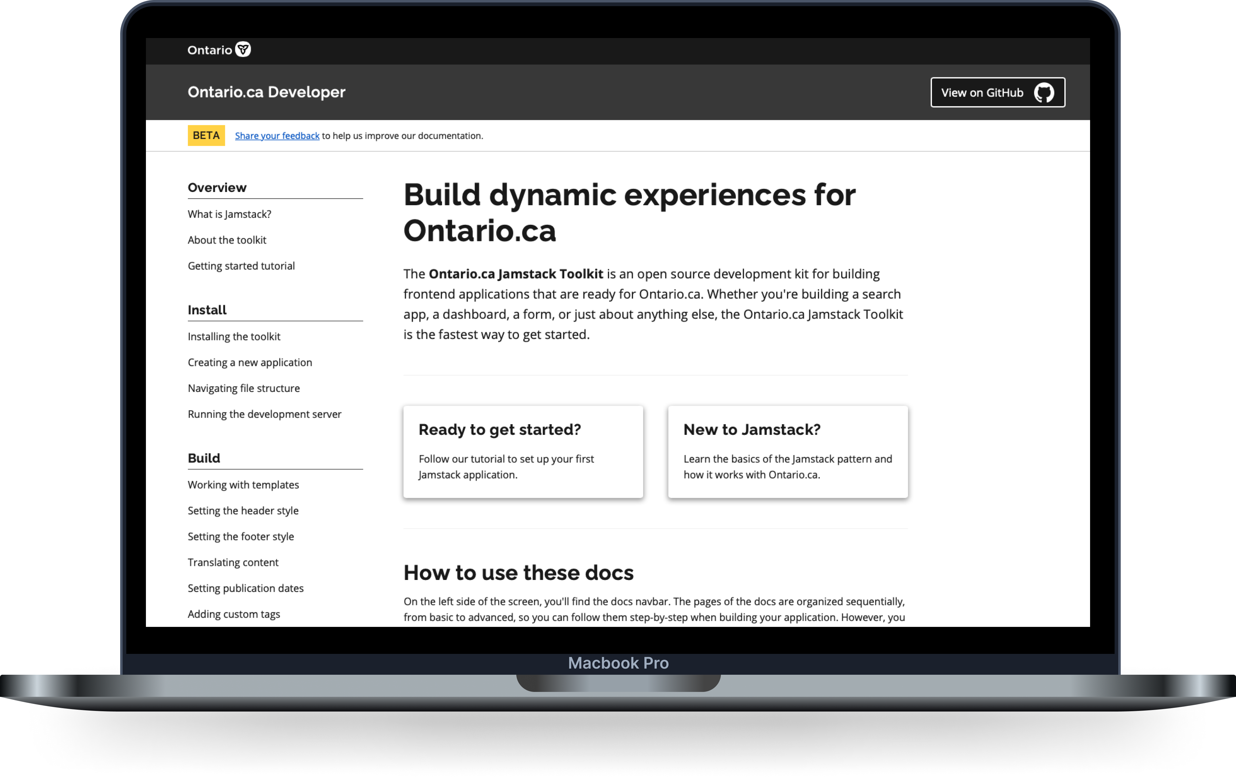 Ontario.ca Developer Site